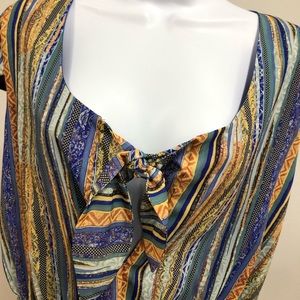 Dance & Marvel “Margaret” Multi-Color Striped Romper New With Tags Size Large